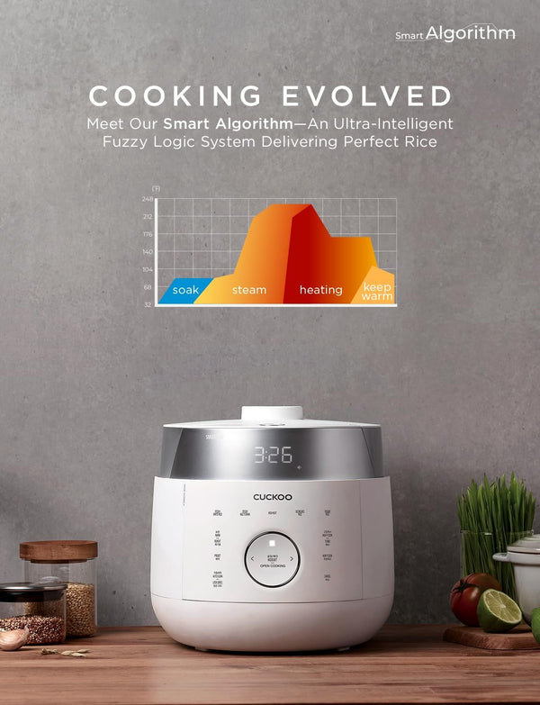 CUCKOO Twin Pressure Induction Rice Cooker, 12-Cup Cooked, CRP-LHTR0609FW | 6-Cup Uncooked Capacity, Nonstick Inner Pot, 21 Menus, Turbo Rice in 12-19 Minutes, Auto Clean, Voice Guide, Made in Korea7