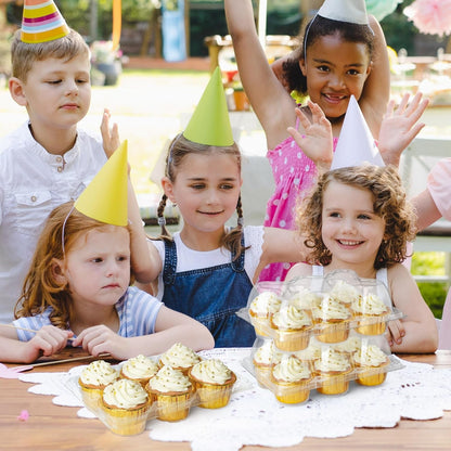 6 Count X 40 Sets Cupcake Containers, Clear Plastic Cupcake Boxes | Thick Plastic Muffin Holders with Detachable Tall Dome Lid, Disposable Cupcake Carriers, BPA Free, Standard Size7