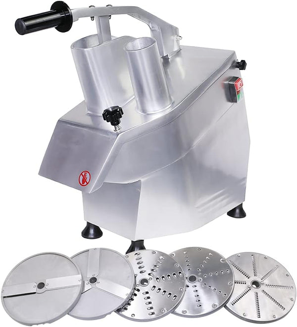 CMI Commercial Multifunctional Automatic Vegetable Cutter and Food Processor,Potato Onion Slicer,Electric Fruit and Cheese Grating Machine,Slicer Vegetable Cutter with 5-Blades 550W/110V8