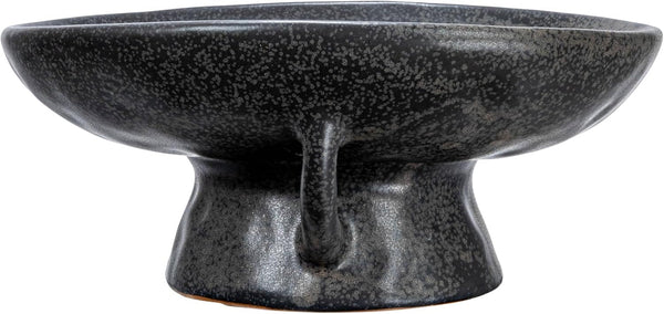 Creative Co-Op Stoneware Bowl with Handle and Base, Black Reactive Glaze6