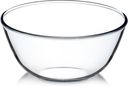 4.5QT Large Glass Mixing Bowl, Big Clear Salad Bowls1