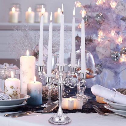 Taper Candles 10 Inch (H) Dripless, Set of 24 White Unscented and Smokeless Taper Candles Long Burning, Paraffin Wax with Cotton Wicks for Burning 8 Hours Time4
