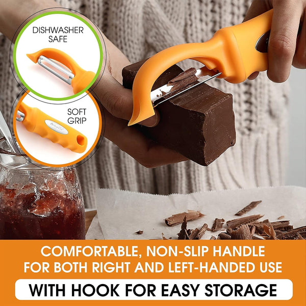 Stainless Steel Swivel Peeler & 4 Sided Handheld Box Grater, XL Size - 2 Product Bundle - Mango4