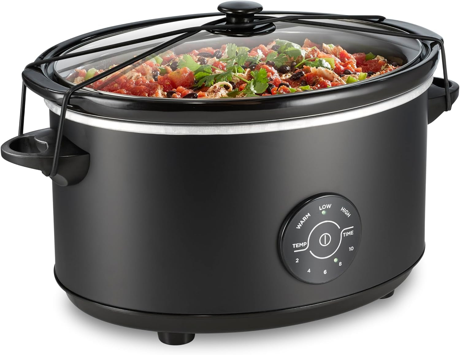 7-quart-set-forget-portable-programmable-slow-cooker-15-cooking-options-with-5-time-and-3-heat-functions-lid-latch-dishwasher-safe-stoneware-crock-glass-lid-black-33670