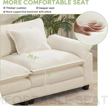 86" Modular Sectional Sofa, Comfy Deep Cloud Couch with Ottoman4