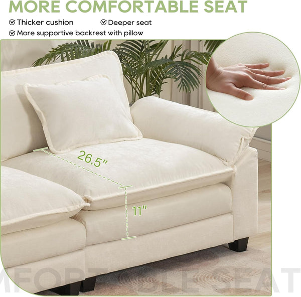 86" Modular Sectional Sofa, Comfy Deep Cloud Couch with Ottoman4