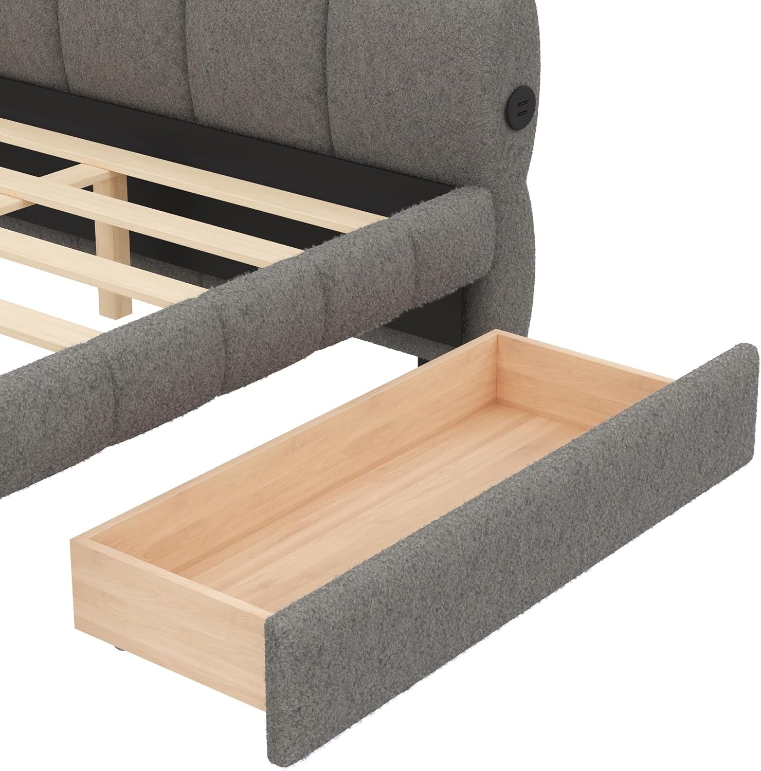 king-daybed-with-usb-king-corner-bed-upholstered-bed-frame-with-2-drawers-for-kids-teens-adults-lambswool-gray