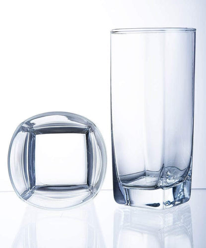 Collins Everyday Drinking Glasses Set of 16 Drinkware Kitchen Glasses for Cocktail, Iced Coffee, Beer, Ice Tea, Wine, Whiskey, Water, 8 Tall Highball Glass Cups & 8 Short Old Fashioned.9