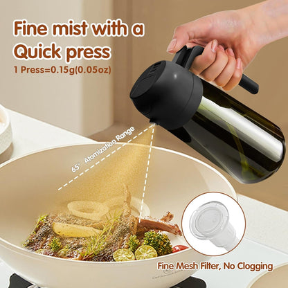 16 Oz Dark Glass Olive Oil Sprayer & Dispenser, 2-In-1, Black | Light-Blocking Dark Green Glass, Food-Grade Spray and Pour Bottle for Cooking, Air Fryer, Salad and BBQ4