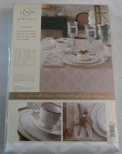 Laurel Leaf Tablecloth, White - 70"W X 122"L2