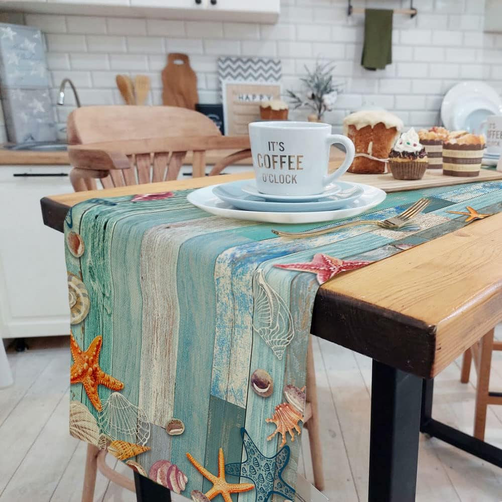 beach-table-runner-summer-ocean-beach-seashell-starfish-table-runner-for-kitchen-coastal-nautical-linen-non-slip-dining-table-runners-for-family-dinner-wedding-outdoor-indoor-party