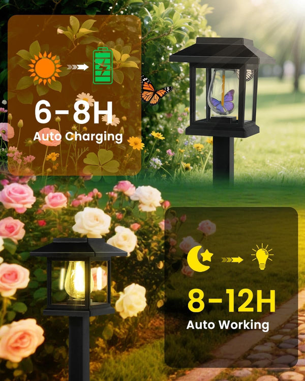 16-Pack Solar Lights Outdoor (Extra-Bright & Auto On/Off), Solar Powered Garden Lights, Outdoor Waterproof Solar Pathway Lights for Patio, Path, Yard, Landscape, Driveway, Walkway Decor (Warm White)4