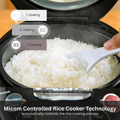 JAX-T10U-K 5.5-Cup (Uncooked) Micom Rice Cooker and Warmer with Tacook Food Steamer Cooking Tray Technology and 10 Auto-Cook Settings, Stainless Steel Black4