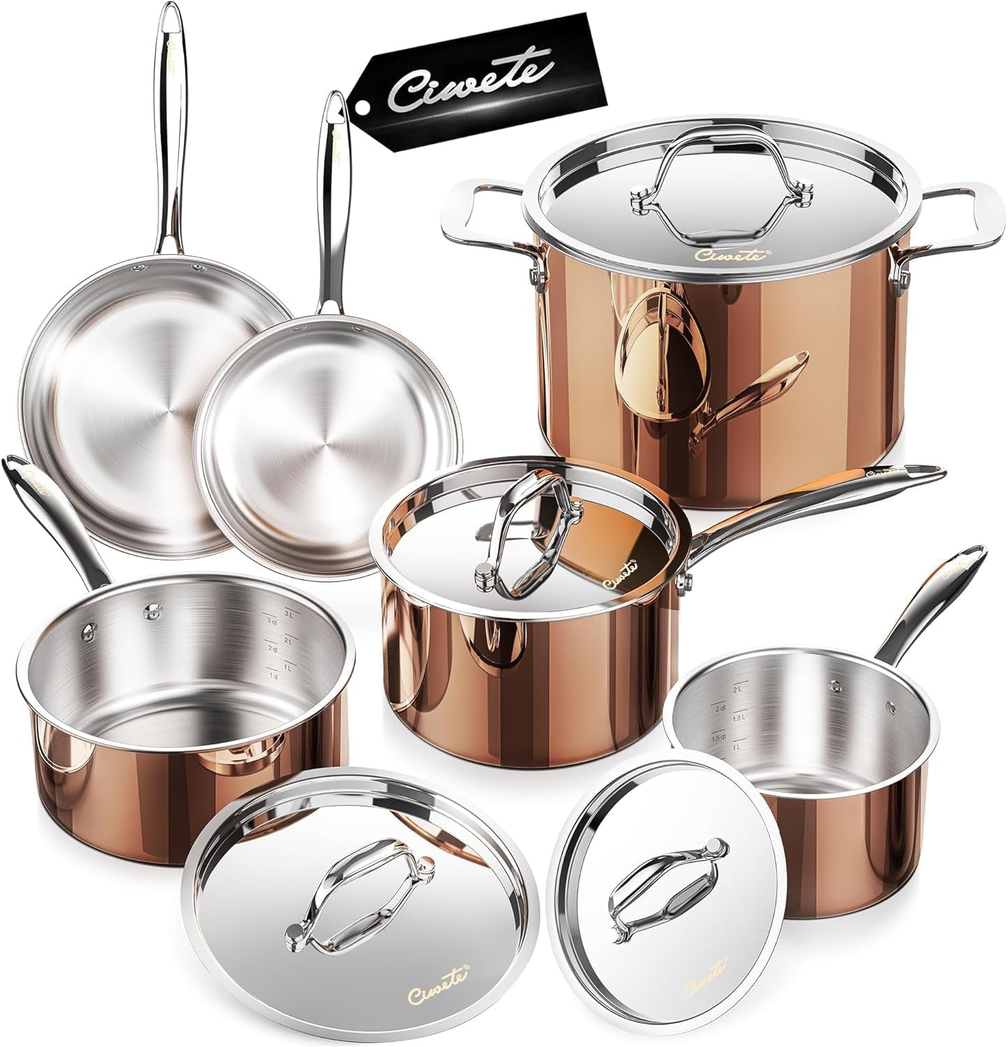 whole-tri-ply-18-10-stainless-steel-cookware-set-10-pcs-elegant-copper-pots-and-pans-set-induction-cookware-frying-pans-saucepans-stock-pot-with-lid-ideal-gift-for-wedding-housewarming