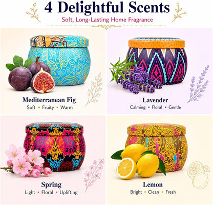 Scented Candles Gift Set for Women, 4 Pack Soy Wax Candles for Home Scented2