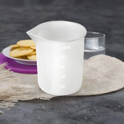 3 PCS Silicone Measuring Cups, 100Ml Silicone Cups for Resin Non-Stick Mixing Cups Resin Measuring Cups Tool with Precise Scale for Resin DIY Craft6