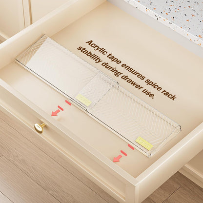 Spice Drawer Organizer, 4 Pack Clear Seasoning Organizer Rack7