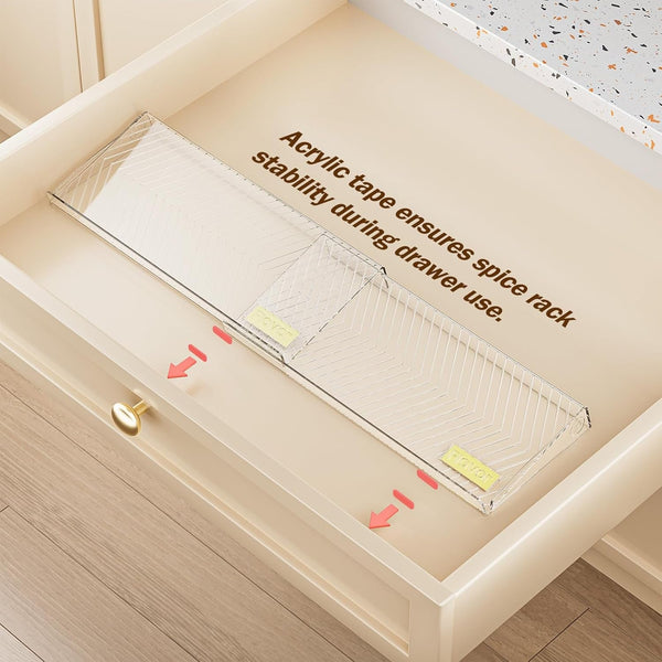 Spice Drawer Organizer, 4 Pack Clear Seasoning Organizer Rack7