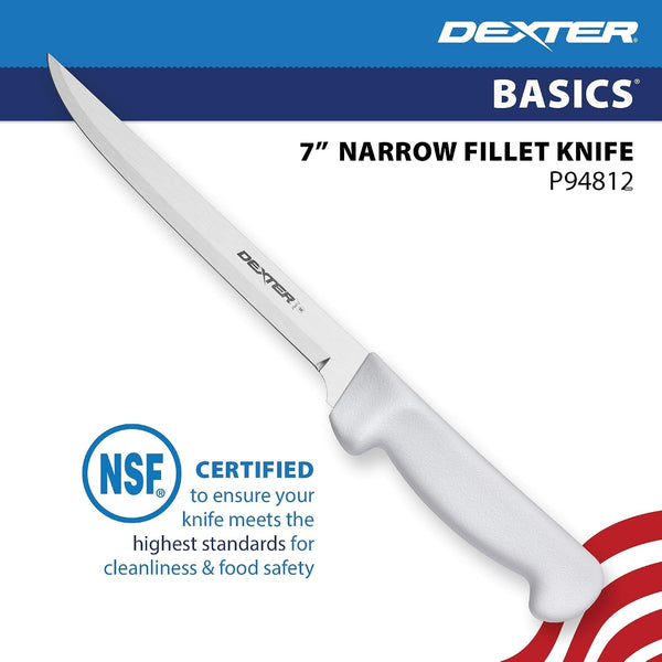 '-Russell 7” Narrow Fillet Knife – P94812, High-Carbon Stainless Steel Blade, Slip-Resistant Polypropylene Handle, Ideal for Precise Fish and Meat Filleting2