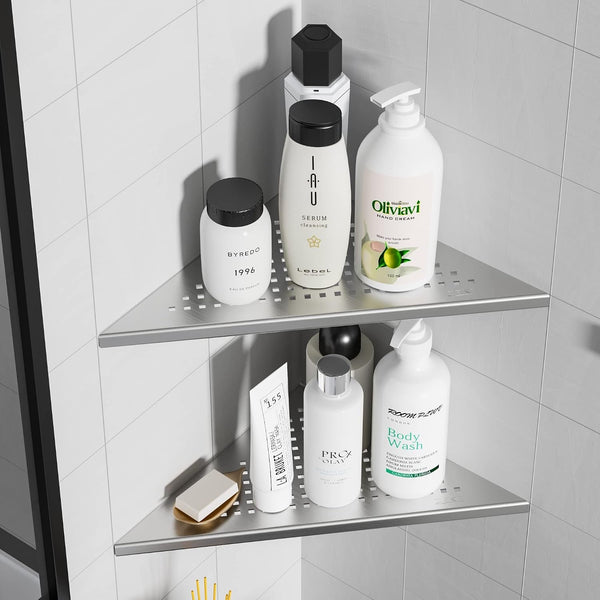 Corner Shower Shelves, 10” Recessed Tile Shower Shelf Brushed, 2 Pack6