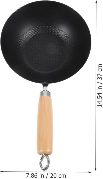 Small Iron Pot Japanese Style Mini Wok 8 Inch Flat Bottom Cast Iron Pan for Single Serving Cooking Compatible with Induction Gas Electric Stoves4