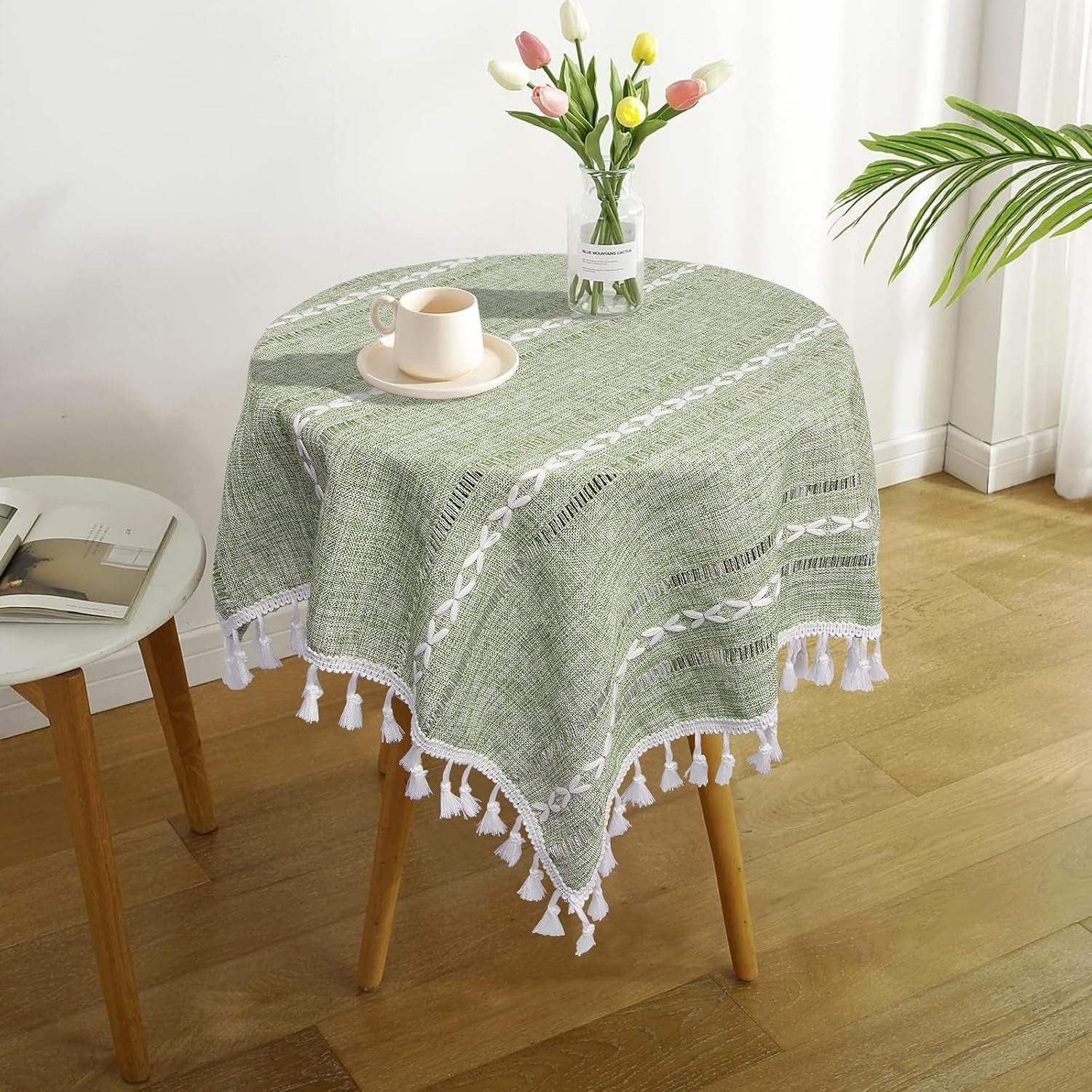 boho-small-square-tablecloth-24x24-sage-green-linen-table-cover-nightstand-cover-top-round-square-end-bedside-table-cloth-runner-rustic-farmhouse-spring-summer-green-home-decor