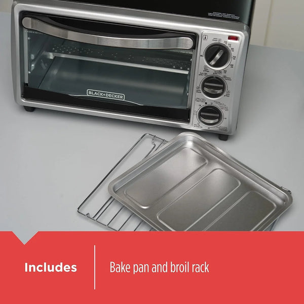 BLACK+DECKER 4-Slice Toaster Oven, TO1313SBD, Even Toast, 4 Cooking Functions Bake, Broil, Toast & Rice Cooker 6-Cup (Cooked) with Steaming Basket, Removable Non-Stick Bowl, White4