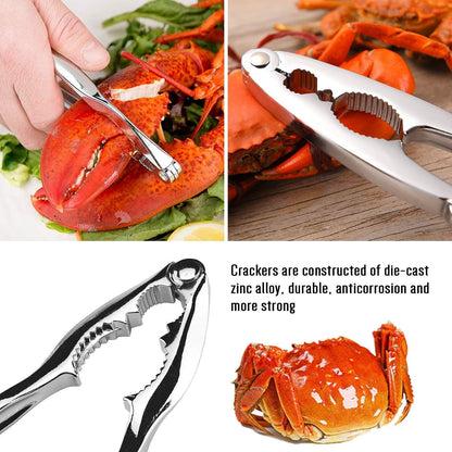 20-Pack Crab Crackers and Tools Set,Seafood Boil Party Supplies Includes 6 Crab Crackers, 6 Lobster Shellers, 6 Crab Leg Forks/Picks and 2 Seafood Scissors & Black Storage Bag - Nut Cracker Set3
