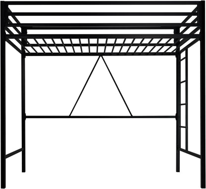 Loft Bed Twin Size with Ladder and Guardrail,Black8