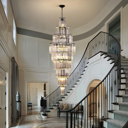 Staircase Chandelier Large for High Ceiling Foyer Black 23.7"Dia 20 Lights9