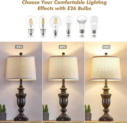 27.5" Set of 2 Farmhouse Table Lamps for Bedroom with AC Outlet2