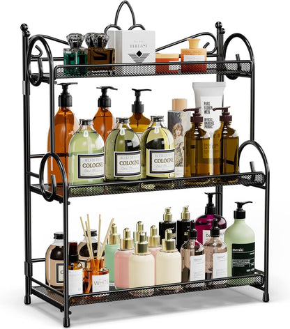 Bathroom Organizer Countertop - 3 Tier Spice Rack Organizer, Counter Organization and Storage for Bathroom, Kitchen, Bedroom, Offices, Foldable1