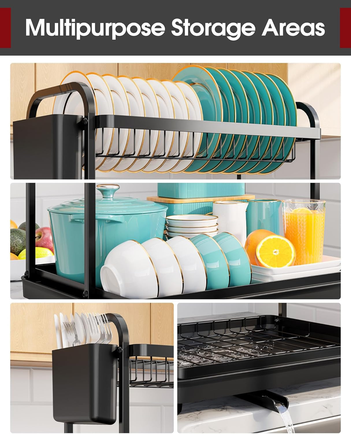 2-tier-dish-drying-rack-stainless-steel-dish-rack-with-cutlery-utensil-holders-for-kitchen-counter-sink-organization-and-storage-for-small-family-15-w-x-11-4-l-x-15-h-black