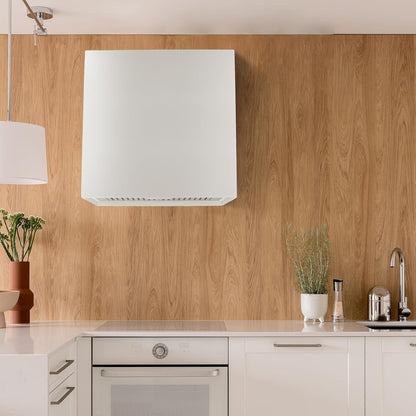 Stainless Steel Range Hood, Modern Box Kitchen Hood with Powerful Vent Motor, Wall Mount, 30”W*30”H*14D, Signal White (AK-HS30H-SW)8