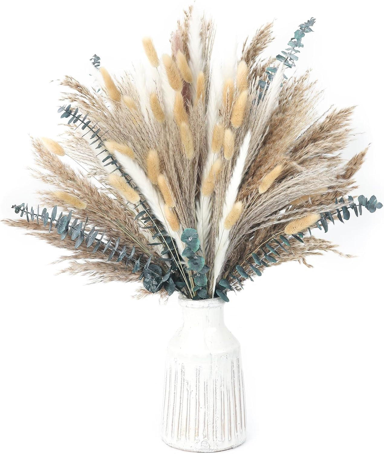 120-pcs-dried-pampas-grass-dried-flowers-reed-grass-bouquet-for-bohemian-flowers-home-table-wedding-decoration-rustic-farmhour-light-brown