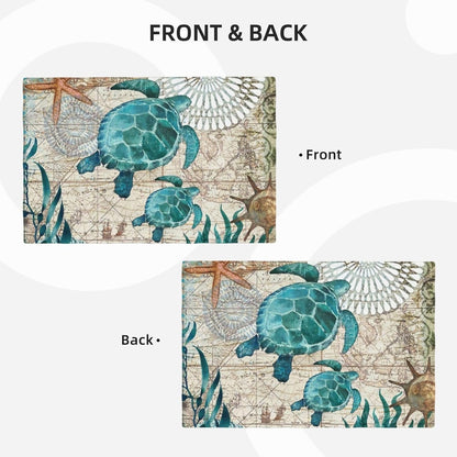 Sea Turtle Ocean Life Hawaii Placemats Set of 6 Table Mats Table Tableware Place Mats with Non-Slip Heat-Resistant Washable for Dining Home Kitchen Party Indoor3