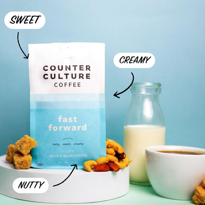 Counter Culture Whole Bean Coffee 2-Pack (Fast Forward - Light Roast) Nutty, Sweet, Creamy - Sustainably Sourced - B Corp Certified - Whole Coffee Beans - Kosher - Gluten Free & Nut Free - 12Oz Bag2