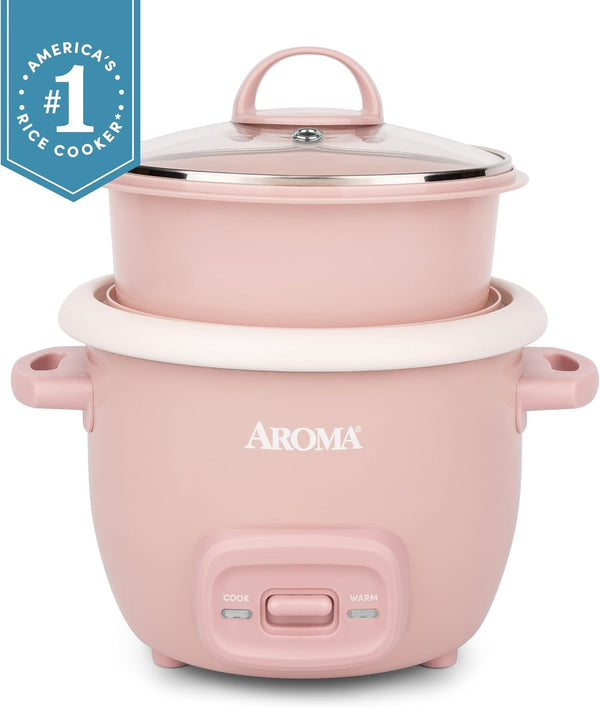 Corecoat™ Mini Rice Cooker (3 Cups Cooked) with Nonstick Ceramic Pot Coating, Glass Lid, and Pop-Up Steamer Tray, 0.8 Quart2