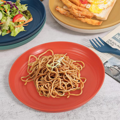 Wheat Straw Dinnerware Sets 36 Piece Unbreakable Dinnerware Sets, Reusable Wheat Straw Plates and Bowls Sets, Travel Camping Cutlery Set, Dishwasher Microwave Safe Dinnerware Colourful6