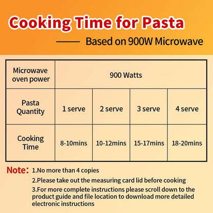 Microwave Pasta Cooker with Strainer Lid & Built-In Measuring Card | Quickly Cook 1-4 Servings-No Mess, Sticking or Waiting for Boil, Pasta Cooker in Microwave for Dorm, Rv,Kitchen & Quick Meals7