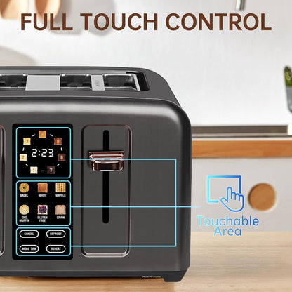 Touchscreen Toaster 4 Slice, 7 Shade, Stainless, 1800W Dark Metallic4
