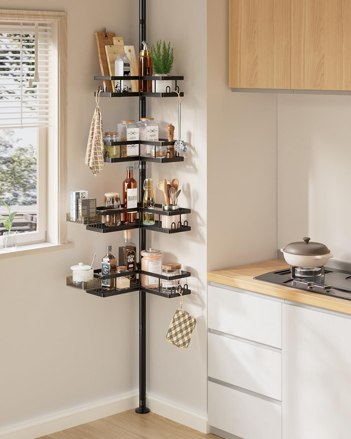 corner-shower-caddy-tension-pole-25-7-109-1in-adjustable-shower-shelves-rust-resistant-shower-organizer-no-drill-3-step-installation-bathroom-shelves-for-renters-family-black