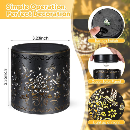 2 Pack Solar Fence Lights Outdoor Metal Solar Powered Hummingbird Deck Light Waterproof Fence Decorative Lighting for Garden Backyard Railing Stair Step Yard Decor3