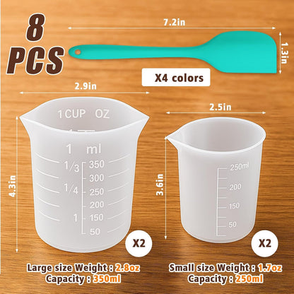 Silicone Chocolate Melting Cup Set with Jar Spatulas, Heat-Resistant2