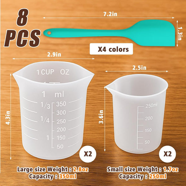 Silicone Chocolate Melting Cup Set with Jar Spatulas, Heat-Resistant2