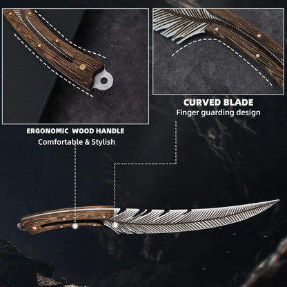Feather Boning Knife with Sheath for Meat Cutting Cooking ,Hand Forged4