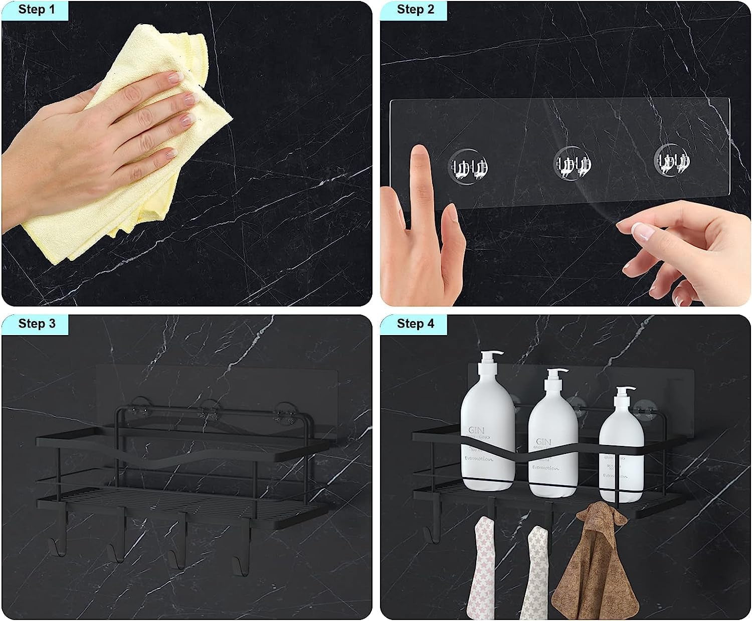 14pcs-shower-caddy-adhesive-replacement-shower-shelves-strip-pad-organizer-sticker-replacement-bathroom-heavy-duty-strong-sticky-wall-no-drilling-transparent