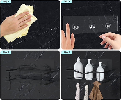 14PCS Shower Caddy Adhesive Replacement,Shower Shelves Strip Pad Organizer Sticker Replacement Bathroom Heavy Duty Strong Sticky Wall No Drilling Transparent5