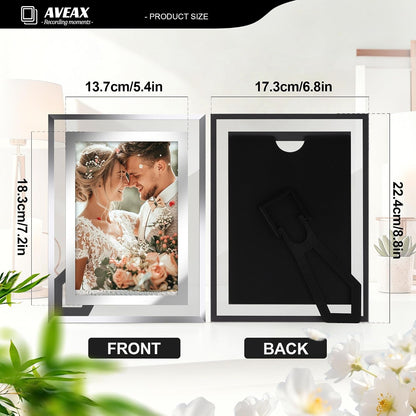 5X7 Picture Frame 4 Pack, Elegant Glass Picture Frame for Tabletop Display, Horizontal or Vertical, Wedding Frame, Silver2