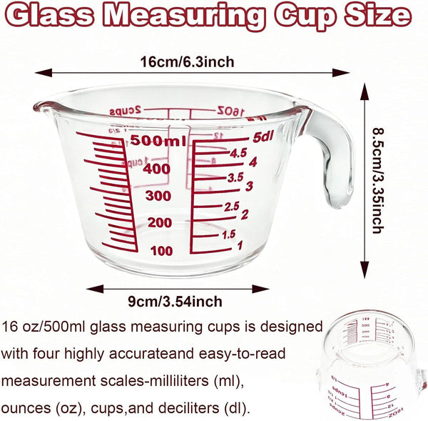 16 Oz Clear Liquid Measuring Cup Borosilicate Glass Measuring Cup2